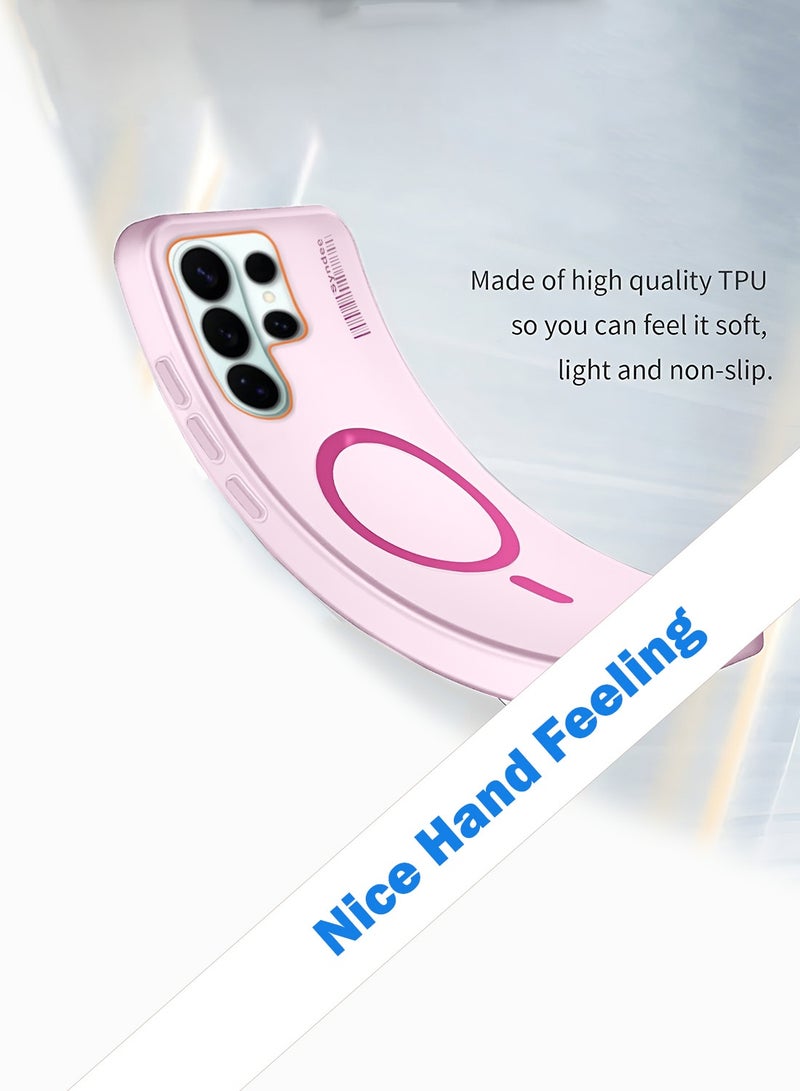 Syndee Samsung Galaxy S26 Ultra 5G 2026 Syndee Series Hybrid Translucent Magsafe with Magnetic Charging Raised Camera Lips Elegant Look Case Cover (MCMPMN) - Baby Pink - Image 3